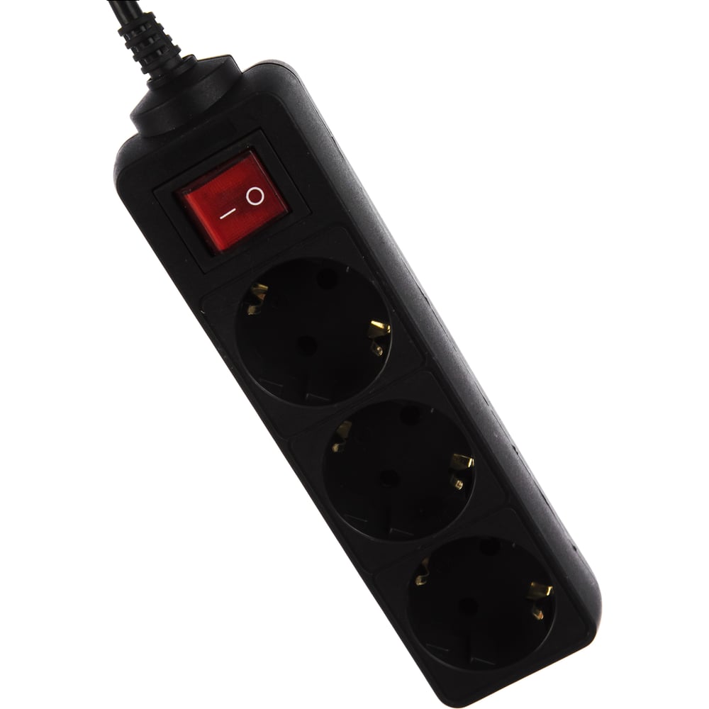 Сетевой удлинитель PERFEO с кнопкой POWERMATE 5,0м 3 розетки черный 30 ...