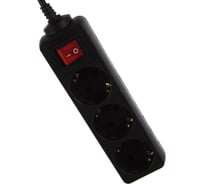 Сетевой удлинитель PERFEO с кнопкой POWERMATE 5,0м 3 розетки черный 30 012 511
