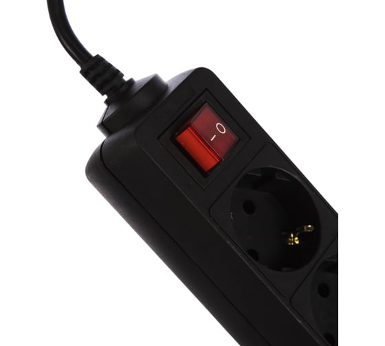 Сетевой удлинитель PERFEO с кнопкой POWERMATE 5,0м 3 розетки черный 30 012 511