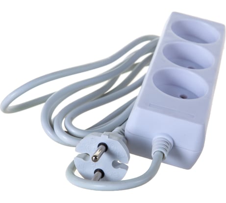 Сетевой удлинитель PERFEO без заземления POWERLIGHT 3 м 3 розетки белый 30 012 514