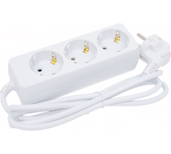 Сетевой удлинитель PERFEO с заземлением POWERMATE 1.5м 3 розетки белый 30 012 517