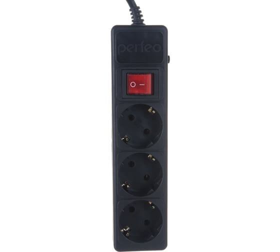 Сетевой фильтр PERFEO POWER+ 1,8м 3 розетки черный 30 012 495