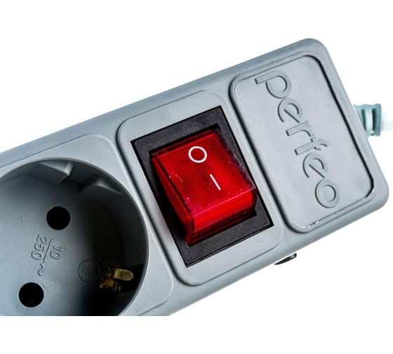 Сетевой фильтр PERFEO POWER+ 3,0м 3 розетки серый 30 012 498