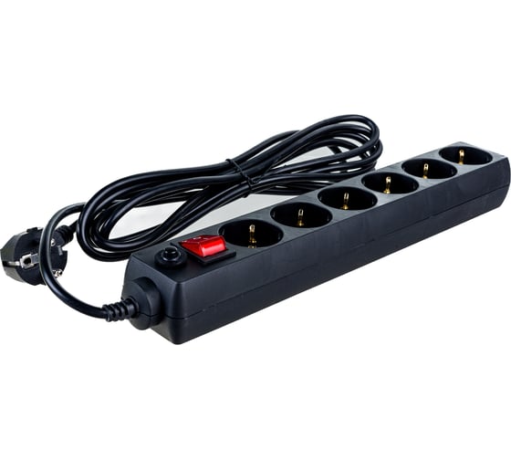 Сетевой фильтр PERFEO POWER+ 3,0м 6 розеток черный 30 012 503