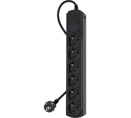 Сетевой фильтр IPPON BK-6-EU-1.8-10-B 1.8м, 6 розеток, черный, коробка 1804735