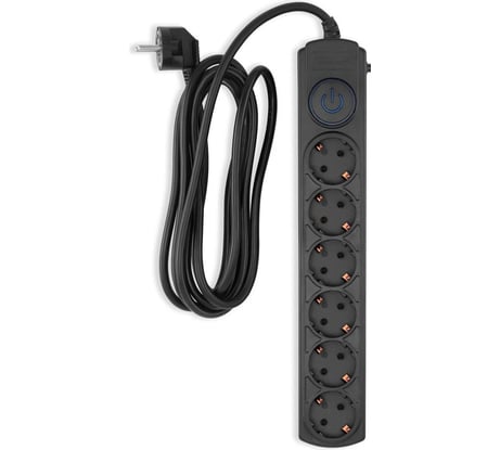 Сетевой фильтр IPPON BK-6-EU-3-16-B 3м, 6 розеток, черный, коробка 1804840