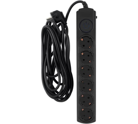 Сетевой фильтр IPPON BK-6-EU-5-10-B 5м, 6 розеток, черный, коробка 1804812