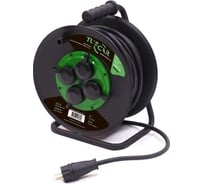 Электрический силовой удлинитель TUSCAR 30м, 4 розетки, на метал. катушке, с/з кг 3x2,5, 3,5квт, ip44 401441144-30-2