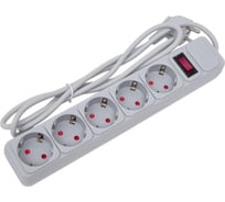 Удлинитель ФАZАс сетевым фильтром FOP-05GS-180-gy 2.2кВт 5х1.8м с заземлением ПВС 3х0.75 с выкл. серый 10А IP20 5022980