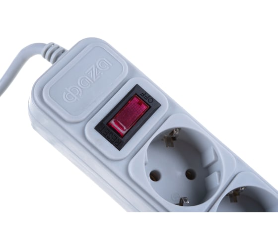 Удлинитель ФАZАс сетевым фильтром FOP-05GS-300-gy 2.2кВт 5х3м с заземлением ПВС 3х0.75 с выкл. серый 10А IP20 5022997