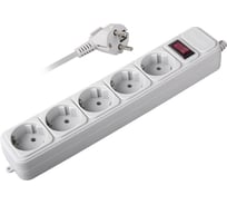 Удлинитель ФАZАс сетевым фильтром FOP-05GS-500-gy 2.2кВт 5х5м с заземлением ПВС 3х0.75 с выкл. серый 10А IP20 5023000