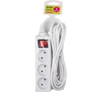 Удлинитель ФАZАFS075-03-300 2,5 кВт ПВС 2х0.75 с выкл. 10А IP20 (3 роз, 3 м, выкл) 5007406