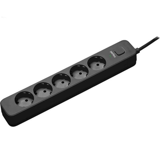 Сетевой фильтр PERFEO POWER STREAM 2500W 3.0 м, 5 розеток, черный 30016444 30016441