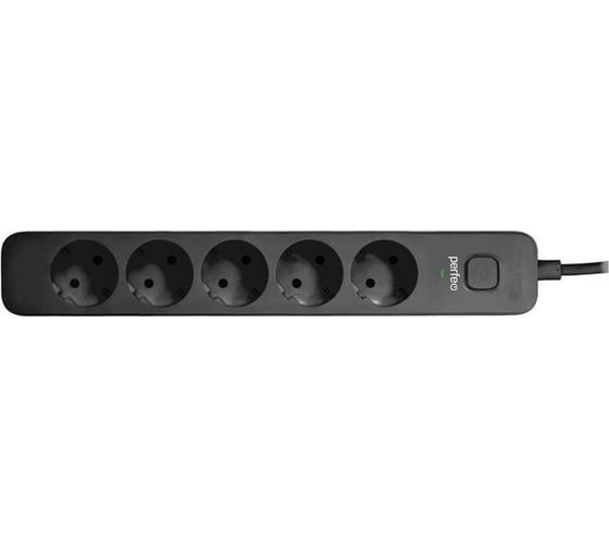 Сетевой фильтр PERFEO POWER STREAM 2500W 3.0 м, 5 розеток, черный 30016444 30016441