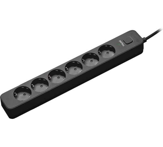 Сетевой фильтр PERFEO POWER STREAM 2500W 1.5 м, 6 розеток, черный 30016449 30016446
