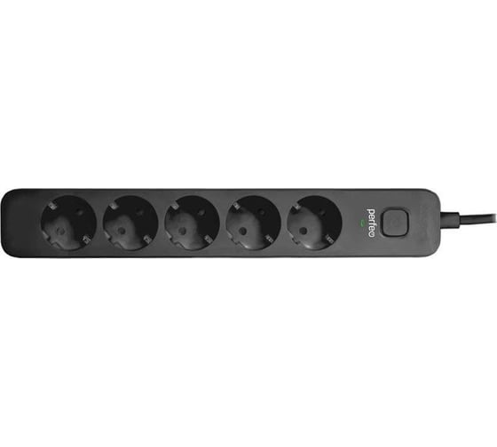 Сетевой фильтр PERFEO POWER STREAM 2500W 1.5 м, 5 розеток, черный 30016443 30016440