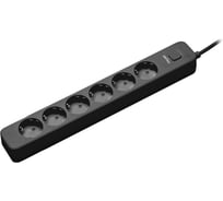 Сетевой фильтр Perfeo POWER STREAM 2500W 5.0 м, 6 розеток, черный 30016448