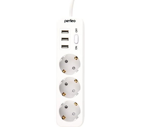 Сетевой фильтр PERFEO POWER STREAM 2500W двойная защита, 4 м 30016407