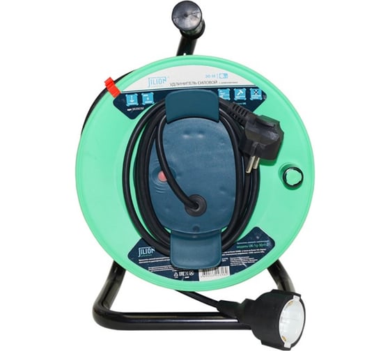 Удлинитель на катушке Jilion UK-1g-30m-Z с 1 евророзеткой (с/з) 30м 9535032