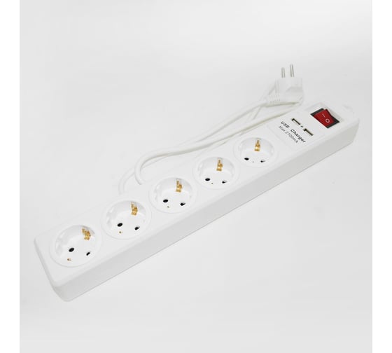 Удлинитель Jilion U-5g-3m-Z-V-USB с 5 евророзетками и 2 USB-портами (с/з, с/в) 3 м 9534321