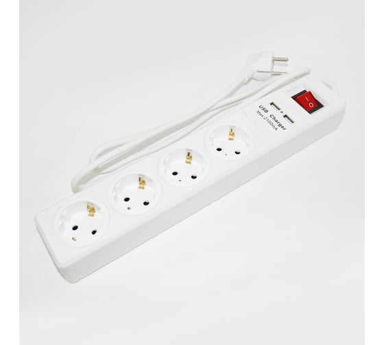 Удлинитель Jilion U-4g-3m-Z-V-USB с 4 евророзетками и 2 USB-портами (с/з, с/в) 3 м 9534311