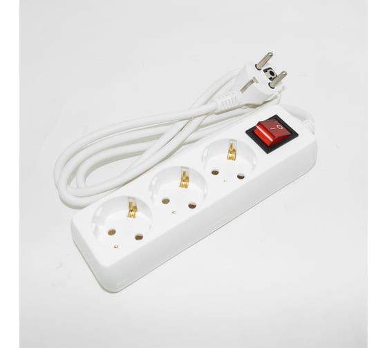Удлинитель Jilion U-3g-5m-Z-V-c с 3 евророзетками (с/з, с/в) 5 м SIMPLE 9534062