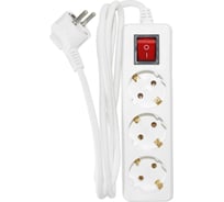 Удлинитель Jilion U-3g-10m-Z-V-c с 3 евророзетками (с/з, с/в) 10м SIMPLE 9534064