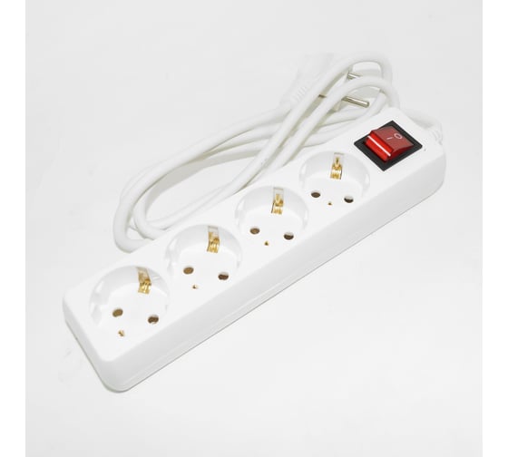 Удлинитель Jilion U-4g-3m-Z-V-c с 4 евророзетками (с/з, с/в) 3 м SIMPLE 9534066
