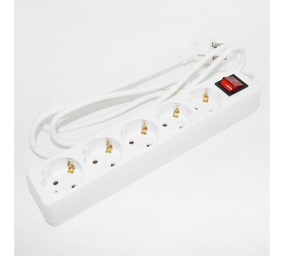 Удлинитель Jilion U-5g-5m-Z-V-c с 5 евророзетками (с/з, с/в) 5 м SIMPLE 9534072