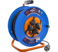 Силовой удлинитель Very на металлической катушке 4 розетки, IP44, КГ 3x1,5мм², 16А, 3,5кВт, с/з, 50м, (шт.) 89-0-157