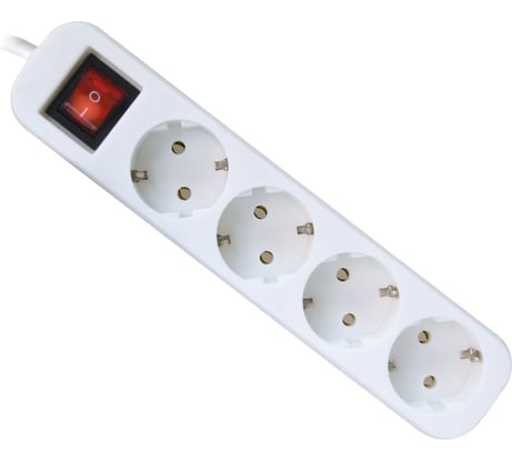 Удлинитель с заземлением Defender S450 Выключатель, 5.0 м, 4 розетки 99239