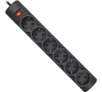 Сетевой фильтр Defender DFS 153 3 м, черный, 6 розеток 99495