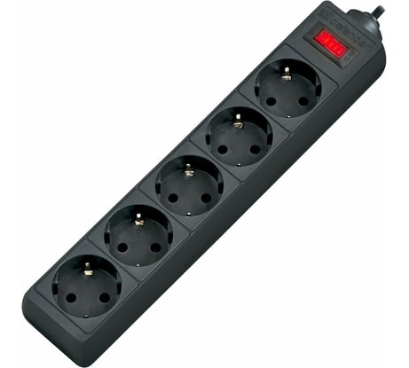 Сетевой фильтр Defender ES 5 5 м, черный, 5 розеток 99486