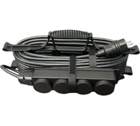 Силовой удлинитель на рамке iTOK с заземлением, серии iconnect КГтп-ХЛ 3x2,5 мм, 4 гнезда, ip44, гост, 30 м i-CONNECT-SUR-KG-325-4-44-30