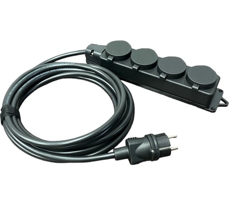 Силовой удлинитель iTOK без земли серии iconnect КГтп-ХЛ 2x1,5 мм, 4 гнезда, ip44, гост, 7 м i-CONNECT-SU-KG-215-4-44-7