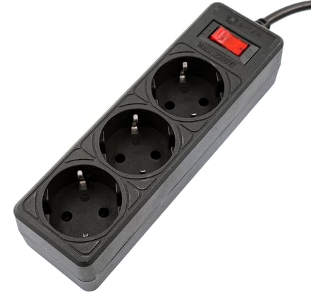 Сетевой фильтр 5Bites garda 3s 3x0.75mm2 1.8m black SP3B-518