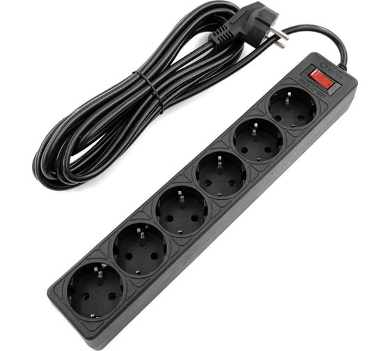 Сетевой фильтр 5Bites garda 6s 3x0.75mm2 5m black SP6B-550