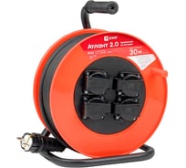 Удлинитель EKF PROxima Атлант 2.0, 4 гнезда, 30м, ПВС 3x1.5, 16А/3.5кВт, IP44 UKA02-16-315-4-30-IP44