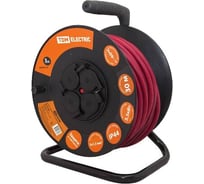 Силовой удлинитель TDM ELECTRIC УКз16-004 IP44, 4 места/30м, КГ 3х1,5, пластиковая катушка SQ1301-0544