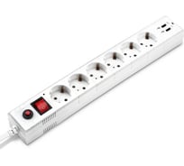 Сетевой фильтр BURO BU-SP1.8_USB_2A-W 1.8м (6 розеток) белый (коробка) 992309