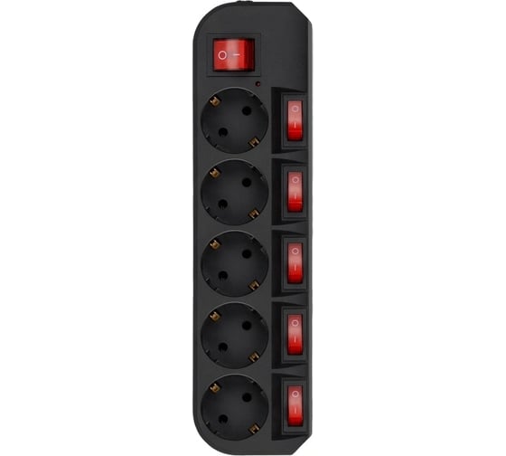 Сетевой фильтр BURO 500SH-5-SW-B 5м (5 розеток) черный (коробка) 1159730