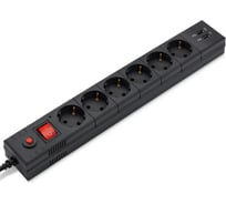 Сетевой фильтр BURO BU-SP5_USB_2A-B 5м (6 розеток) черный (коробка) 992320