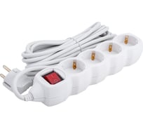 Удлинитель сетевой TDM ELECTRIC с выключателем, 4 розетки, 5 метров, с заземлением, ПВС 3х1мм2 16А 250В SQ1303-0112