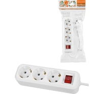 Удлинитель TDM ELECTRIC народный, УН03В, выключатель, 3 гнезда, 5 метров, с заземлением, ПВС 3х075мм2, 10А/250В SQ1303-1102