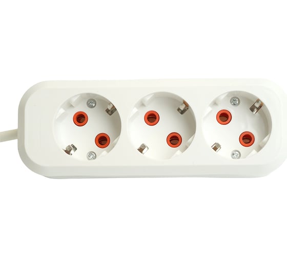 Трехместный удлинитель STEKKER hm06-31-07 с заземлением, 3x1мм2, 7м, серия home (у10-002), белый 49350