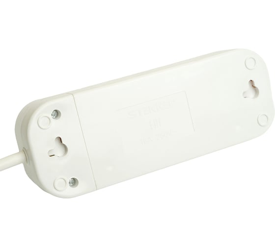 Трехместный удлинитель STEKKER hm06-31-05 с заземлением, 3x1мм2, 5м, серия home (у10-002), белый 49349