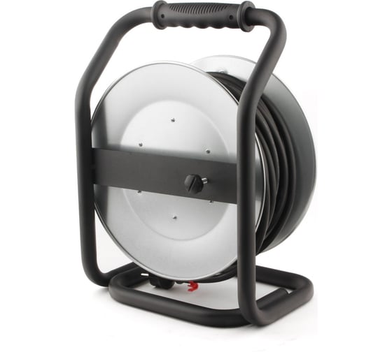 Удлинитель на металлической катушке Power Cube IP44, 16А, 30м, резина, 3x1,5мм2, 4 розетки с заземлением, PC44701