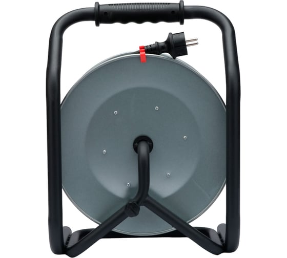 Удлинитель на металлической катушке Power Cube IP44, 16А, 50м, резина, 3x1,5мм2, 4 розетки с заземлением, PC44703