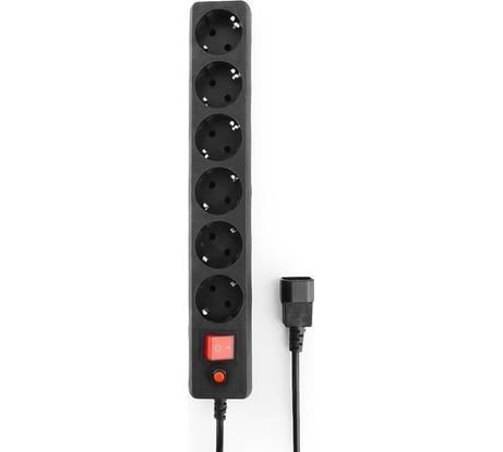 Сетевой фильтр для ИБП, 6р, 10А, 0.5м, ур.защиты 4, черный Гарнизон UPS EHB-0