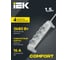 Удлинитель IEK COMFORT У04К 4 места 2P+PE 1,5м 3х1,5мм2 16А белый 694626 6